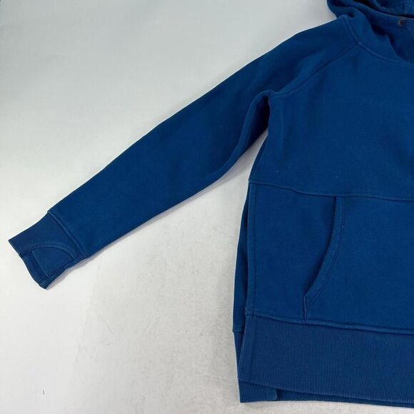 Athleta Poseidon Blue Sundown Hoodie Kangaroo Pocket Size M Womens Sweatshirt - Picture 5 of 10